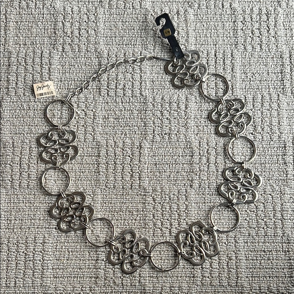 Jay Jacobs Silver Belt with Intricate Design
